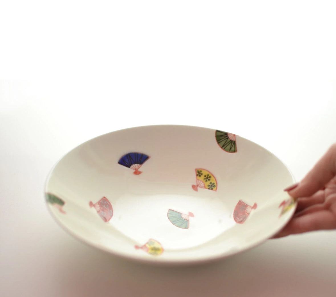Japan Hasami Ware Zoe Light Large Deep Plate Fan