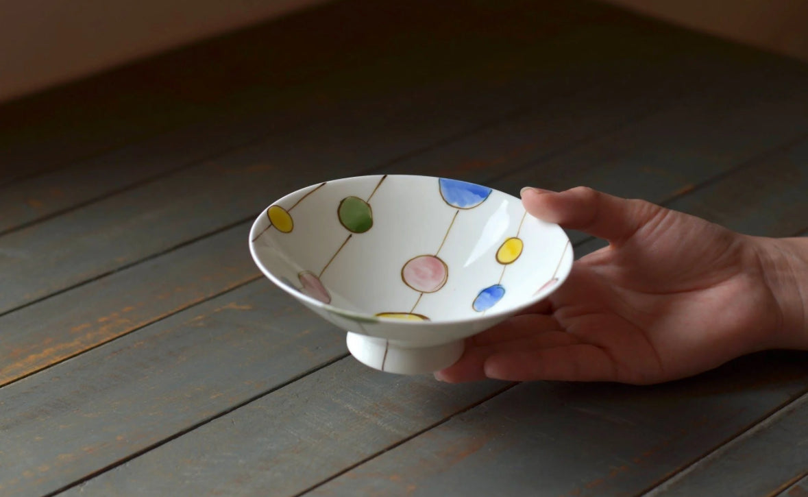 Japan Hasami Ware Zoe Light Bowl Color Dots