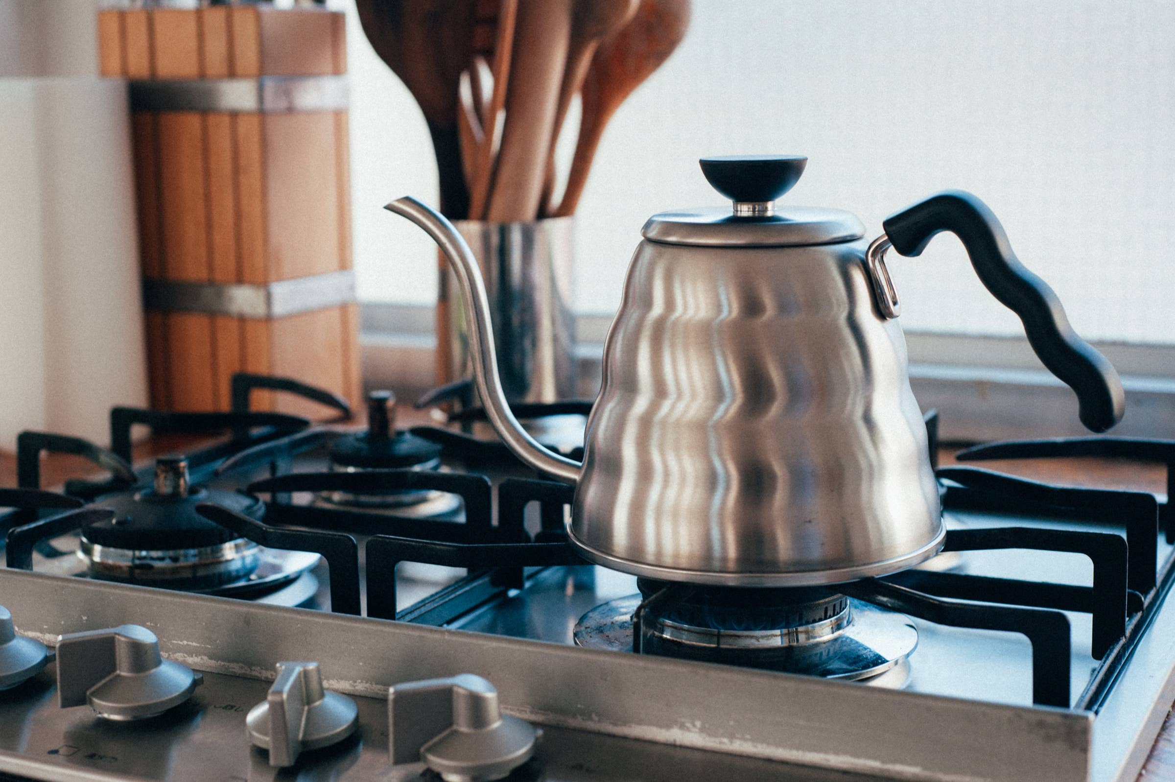 HARIO V60 "Buono" Gooseneck Drip Kettle, 1200ml, Silver