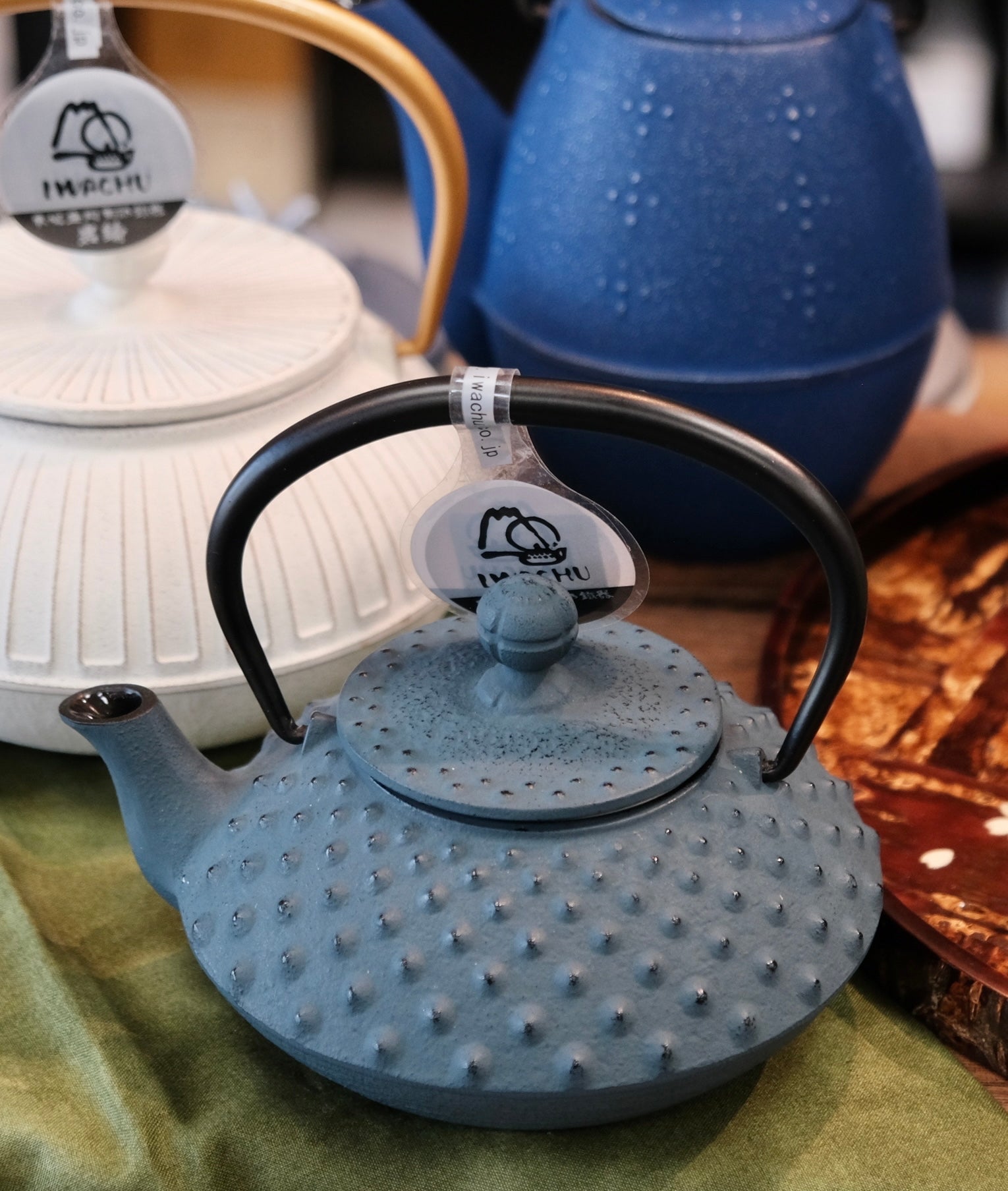 IWACHU Nambu Tekki Cast Iron 350ml Dark Blue Teapot (Gift Box)