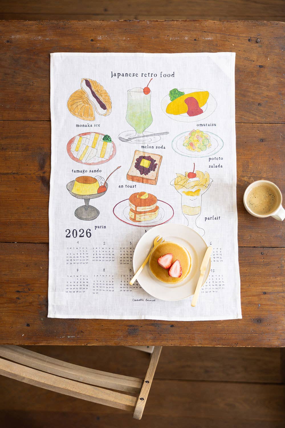 2026 Linen Calendar Japanese Retro Food