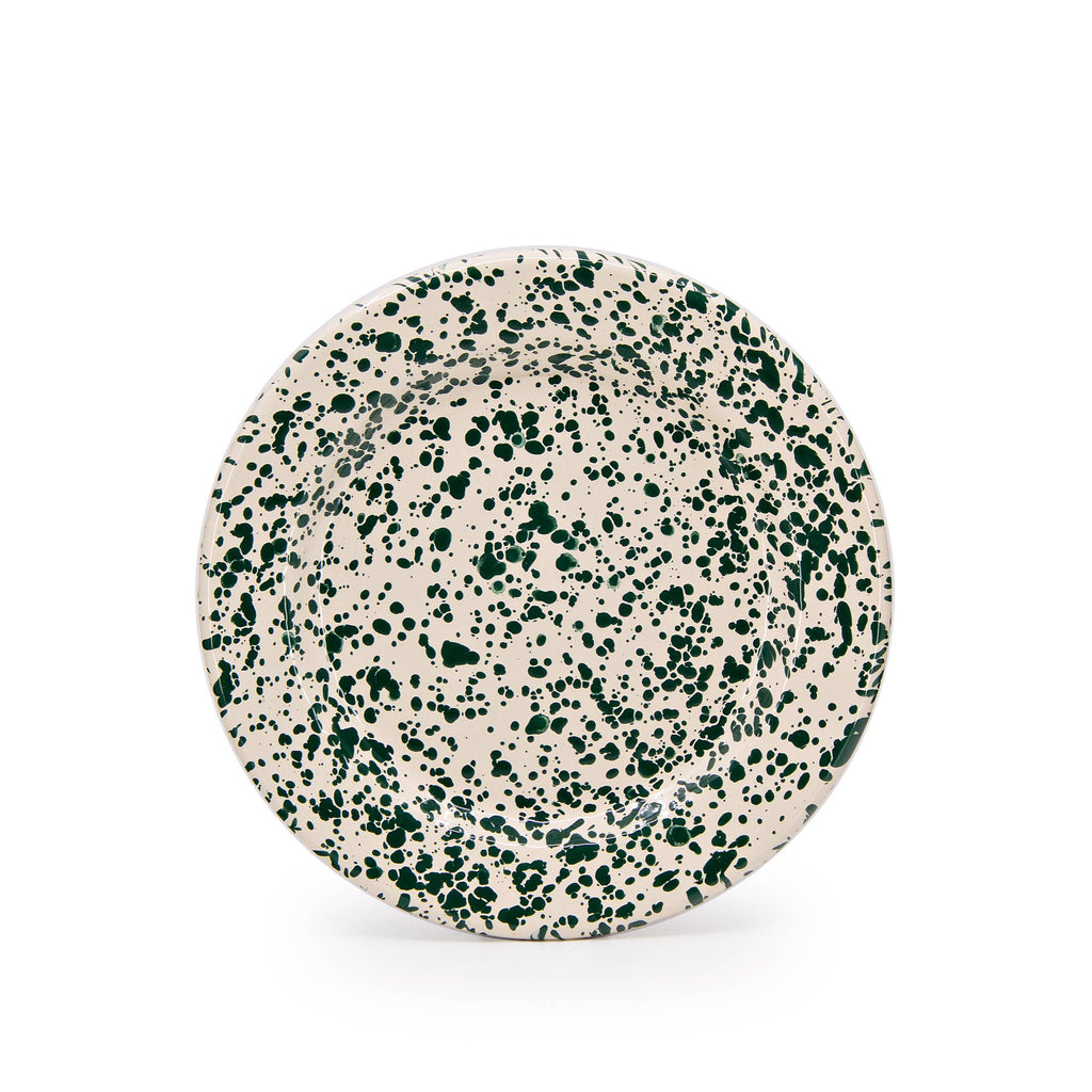 Crow Canyon Splatter Enamelware Flat Salad Plate