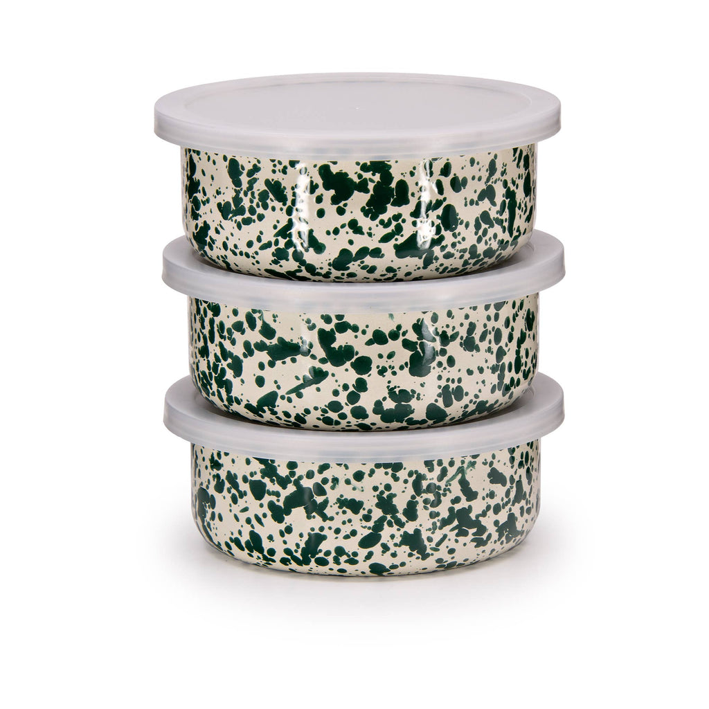 Crow Canyon Splatter Enamelware 1-pc Storage Bowl