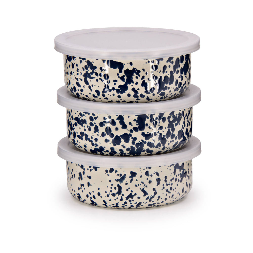 Crow Canyon Splatter Enamelware 1-pc Storage Bowl