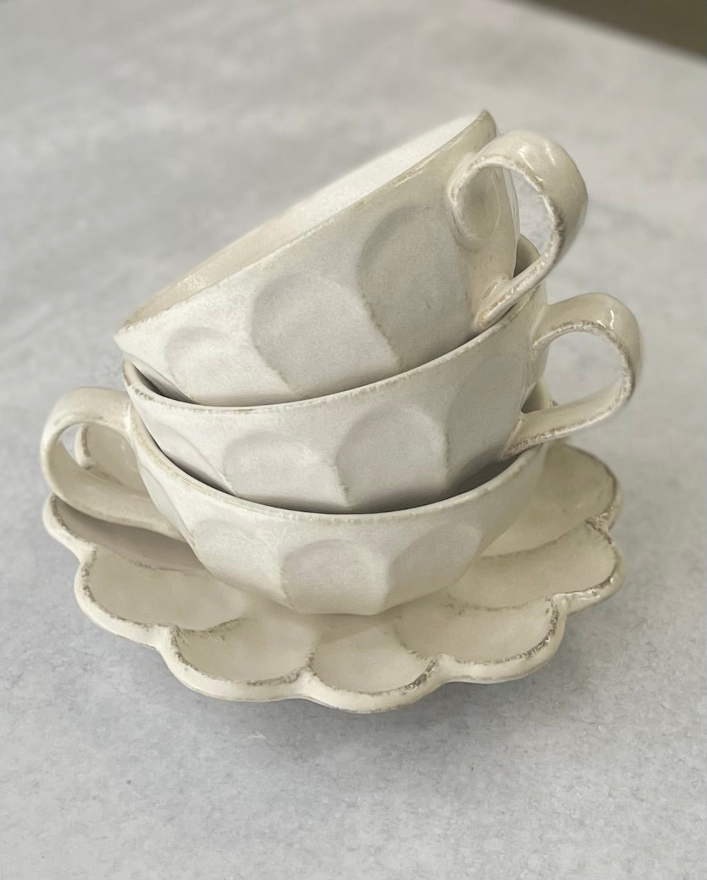 KANEKO KOHYO Rinka Flower Coffee Bowl (Cream)